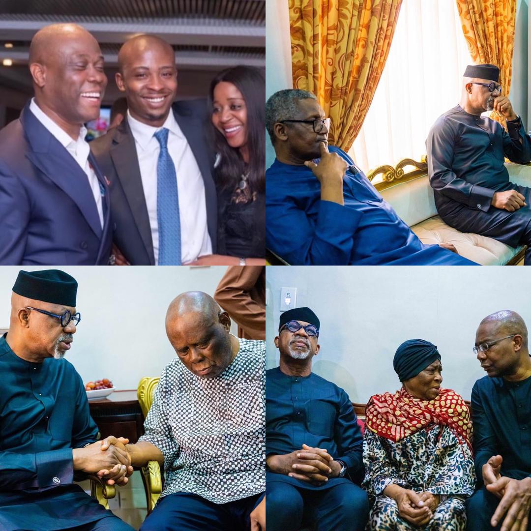Aliko Dangote, Aig-Imokhuede, Gov Dapo Abiodun, Pat Utomi, Atedo Peterside, others pay late Herbert Wigwe’s parents a condolence visit (photos)